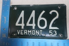 Vermont License Plate Tag 1953 53 4462