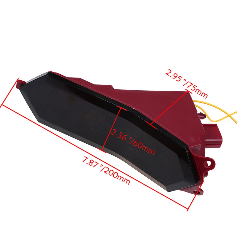 КРАСНЫЙ ЗАДНИЙ ФОНАРЬ МОТОЦИКЛА КРАСНЫЙ/ЯНТАРНЫЙ ПЛАСТИКОВЫЙ ПОДХОДИТ YAMAHA YZF R1 2015-2017 - Изображение 3 из 4