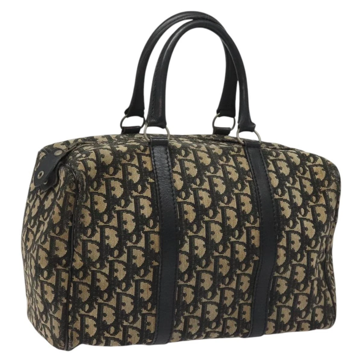 Sac Christian Dior Trotter toile Boston noir authentique EC626