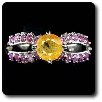 RRVGEM Anello placcato argento con zaffiro giallo 7,25 Ratti anello placcato argento anello astrologico regolabile misura 16-22 per uomini e donne, Metallo, Zaffiro