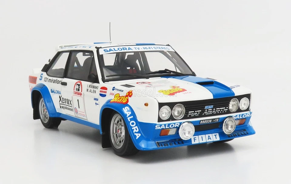 MODELLINO AUTO STATICO FIAT 131 ABARTH #1 ALEN WINNER RALLY 1000 LAGHI 1980 1/18 - Immagine 4 di 4