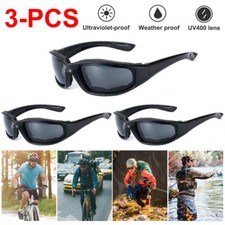 3PCS Chopper Motorcycle Sunglasses Outdoor Sports Goggles Padded Riding Glasses