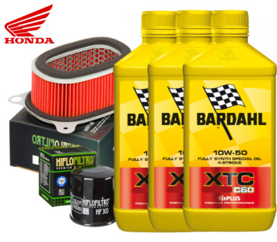 INSPEKTION HONDA XRV AFRICA TWIN 750 1997 BARDAHL XTC 10W50 FILTER HIFLO