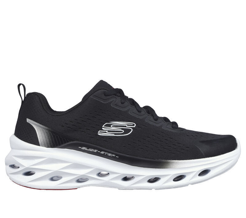 glide step skechers lace up sneakers hombre negro