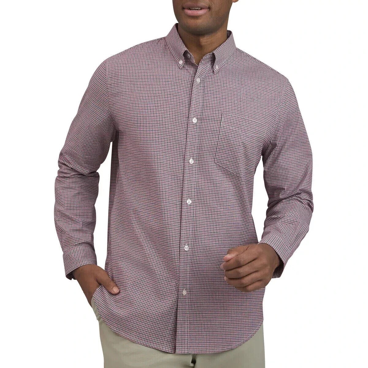 Ben Sherman Men's The Original Oxford Long-Sleeve Shirt Red Size L