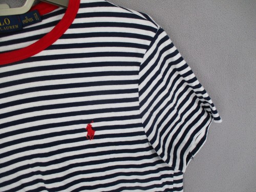 Ralph Lauren Shirt Mens Small Blue Red Striped Short Sleeve T Shirt Pony Logo - Picture 4 of 14