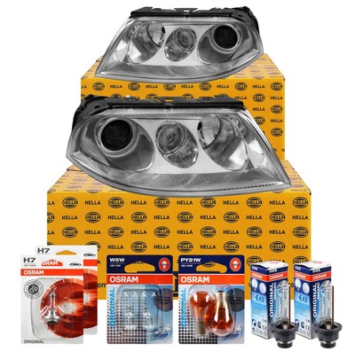Hella Bi Xenon Headlight Set For Vw Passat 3bg Year 00 05 Incl Osram D2s H7 Ebay 