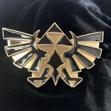 Nintendo Buckle The Legend Of Zelda Black and Gold Triforce Belt 4.75 x 2.75  