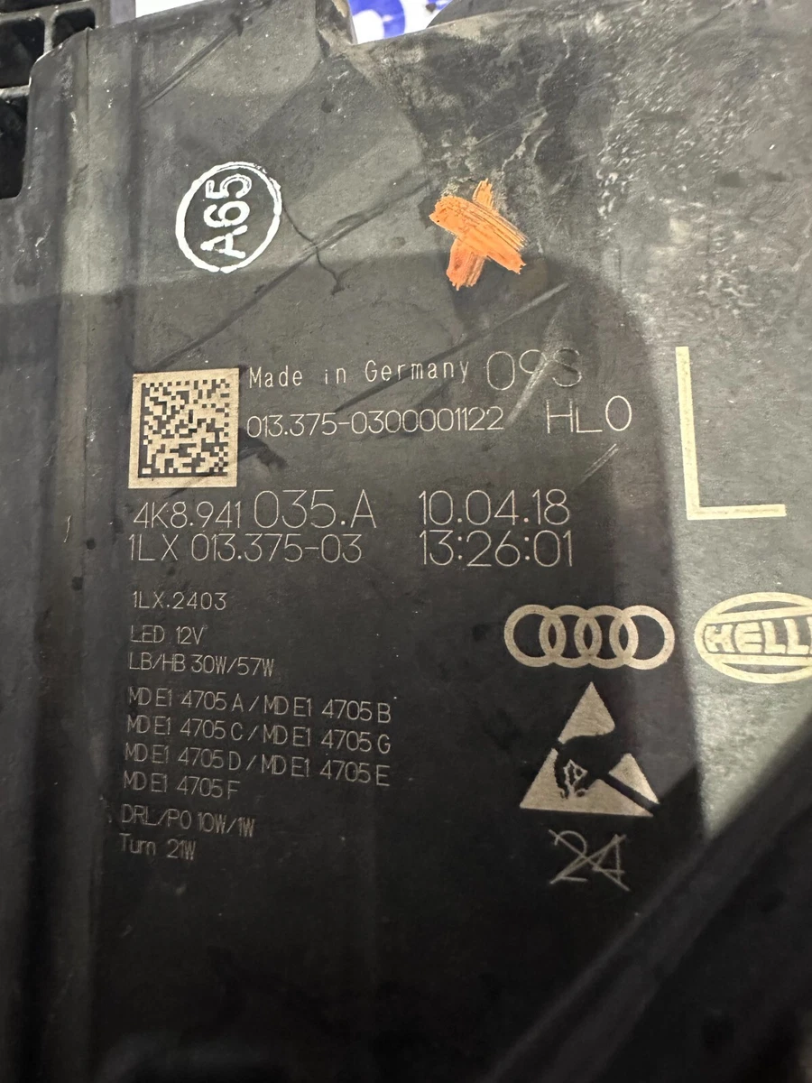 Audi A7 S Line Passenger Side Front Headlight 4K8941035A SPARES | eBay
