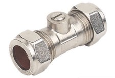 15mm Isolating Valve Compression Ball O Fix Plumbing Pipe Basin Bath