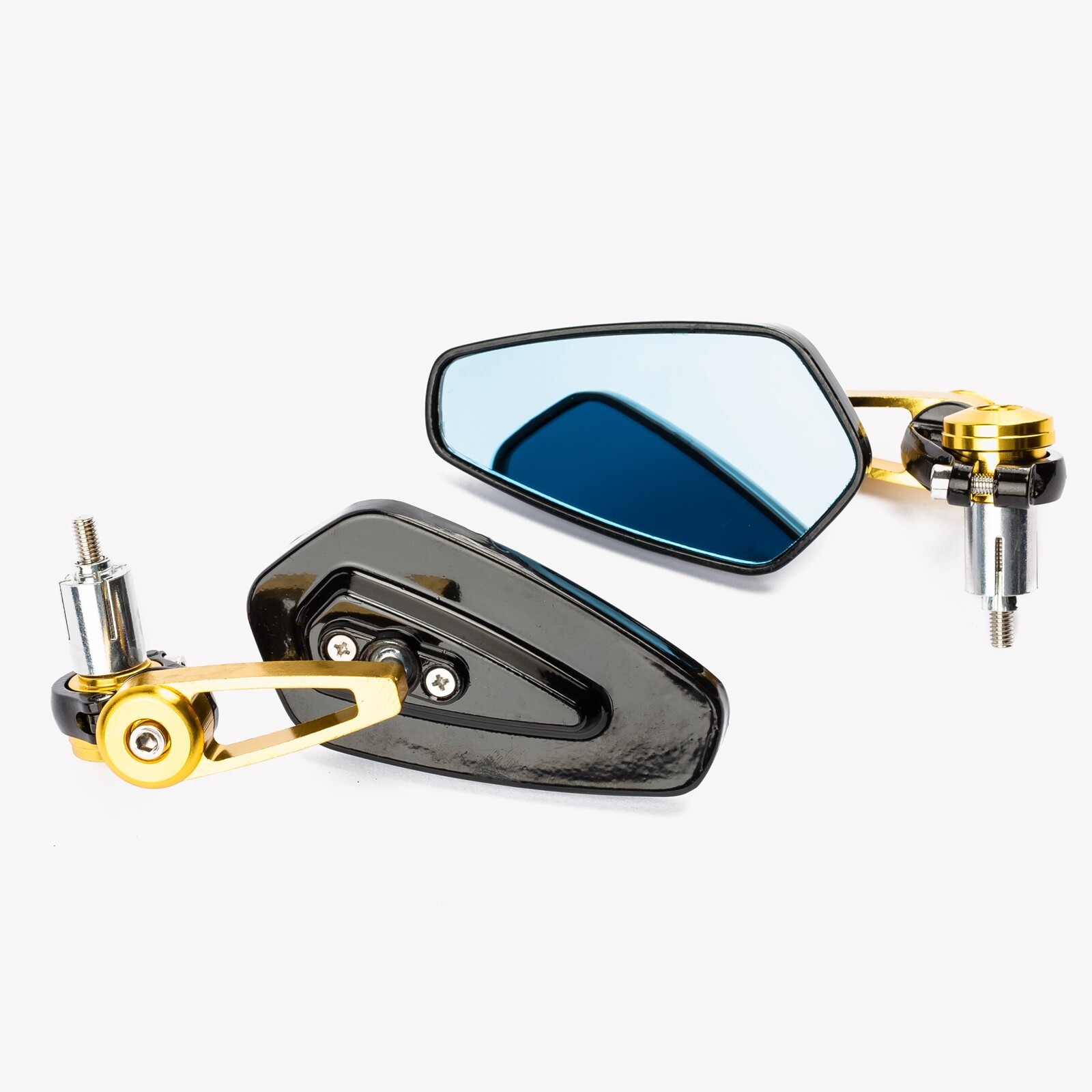 Motorcycle Handlebar Rear View Mirror Bar End 22mm 7/8" Universal Gold
