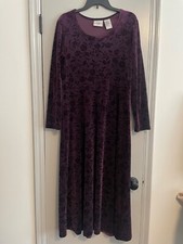 Purple Velvet Rose Burnout Dress Studio Ease 10 Y2K Whimsigoth Goth 90s Grunge