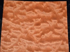 Quilted Makore Raw Wood Veneer Sheet  9 x 28 inches 1/42nd thick    N35136-31