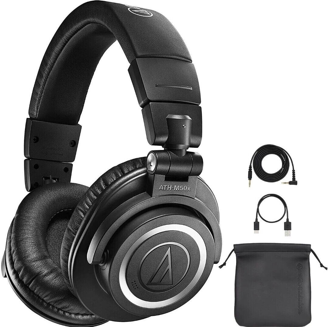AudioTechnica ATHM50x OverEar Studio Monitor Headphones eBay