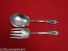 Rose Point by Wallace Sterling Silver Salad Serving Set All Sterling 9"