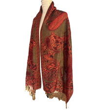 Paisley Multi color shawl Wrap bohemian summer soft earth colors