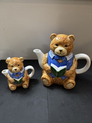 Vintage Otagiri Bear Reading Book Teapot/Creamer Mary Ann Baker