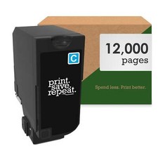 Print.Save.Repeat. Lexmark 74C1HC0 Cyan Toner Cartridge CS725 12K