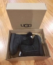 UGG UGGs BAILEY BUTTON 2 Boots Black TODDLER Size 6