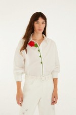 NW AUTH FARM RIO Off-White Rosy Shirt Blouse Top Shirt Sz SMALL S FREE SHIP