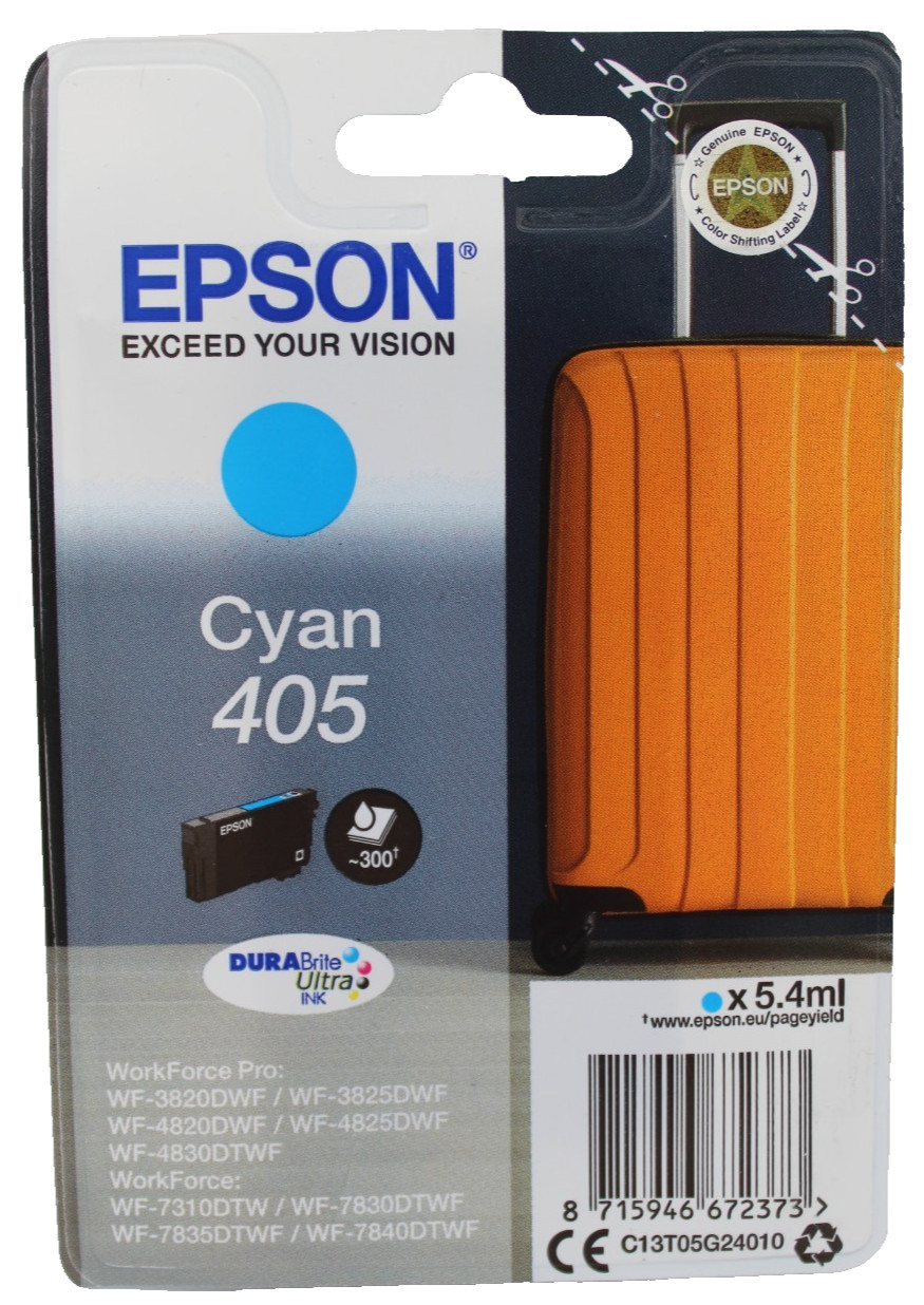 Epson Cyan 405 (T05g240) Original Durabrite Ultra Standard Capacity Ink Cartridge (Suitcase) - Image 2