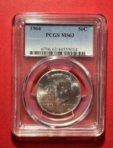 1964 US Kennedy SILVER Half Dollar PCGS MS63 Certified! Old US Coin!