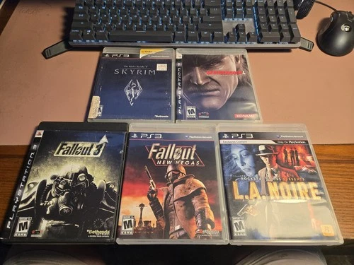 Sony PlayStation 3 Games Lot (5) All Tested Working Skyrim Fallout Metal Gear