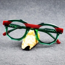 Square Acetate Color Blocking Eyeglass Frames Fashion Vintage Men Women Glasses