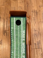 PERFECT PRACTICE Portable Golf Putting Mat with Wooden Base Indoor Trainer