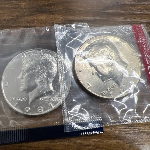 1981 P&D Kennedy Set Quality UnCirculated Coin Actual Set Mint Still In Cello