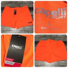 Capelli Sport Athletic Shorts Women’s L Neon Orange CS Dry (Inseam 5) Drawstring