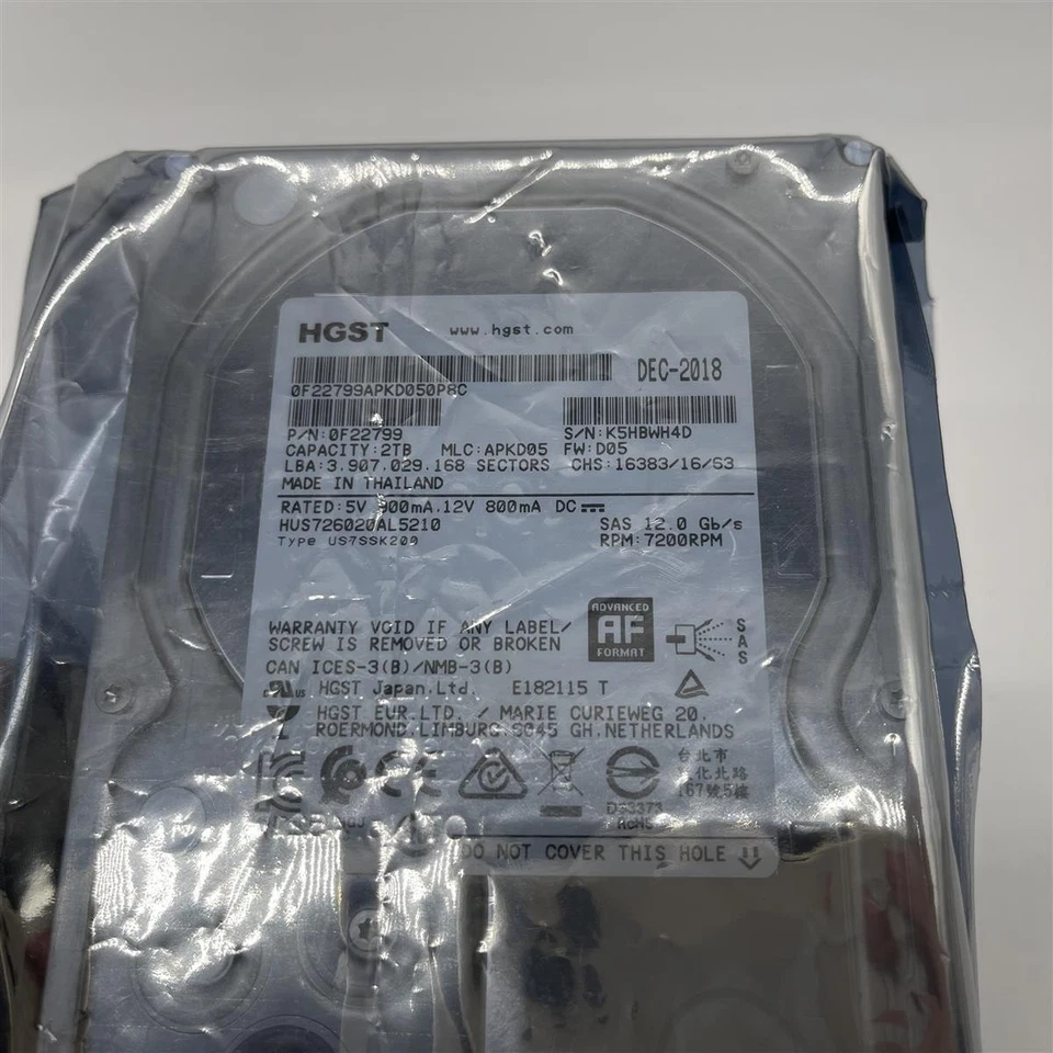 2TB Hitachi Ultrastar 7K6000 ISE 512e 0F22799 128MB 3.5" (8.9cm) SAS 12Gb/s - Bild 2 von 2