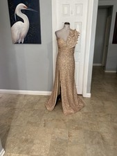 New Women 16W One Shoulder Sequin formal Sparkly Evening gown