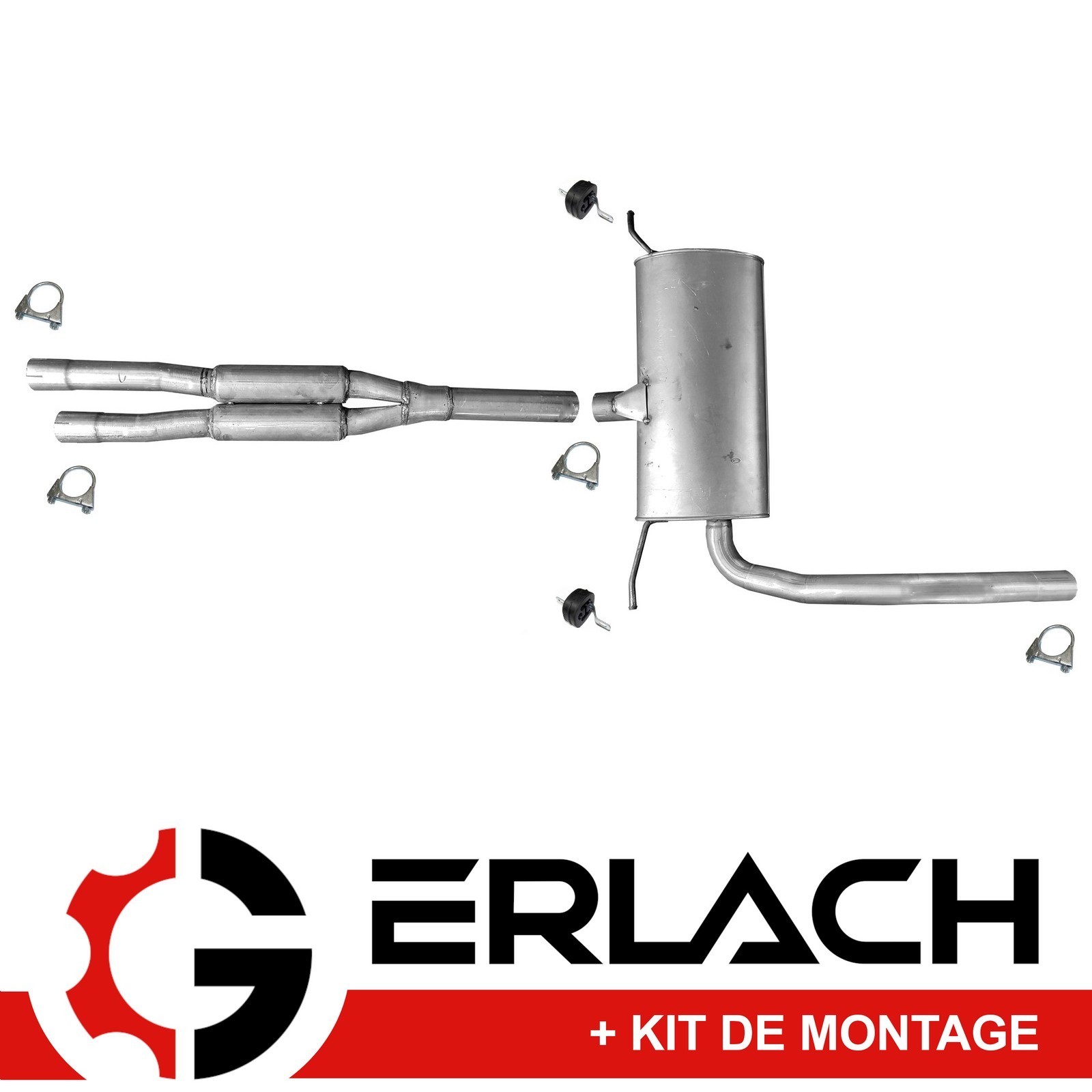 Silencieux central Audi A6 C5 2.4 2.8 en acier aluminisé durable 9534