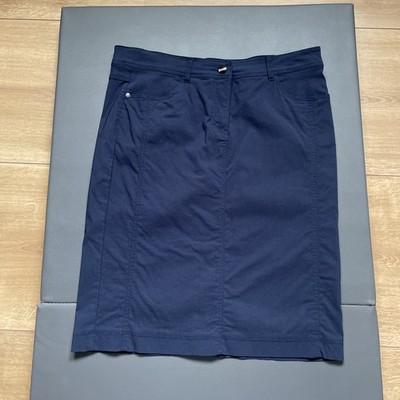Damen Rock Größe 40 Blau Gesäß Tasche mit Strass Applikation Top Zustand