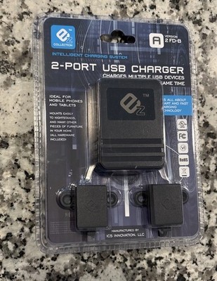 EZ Collection 2-Port USB Charger Mount - Charges Multiple USB Devices Same Time