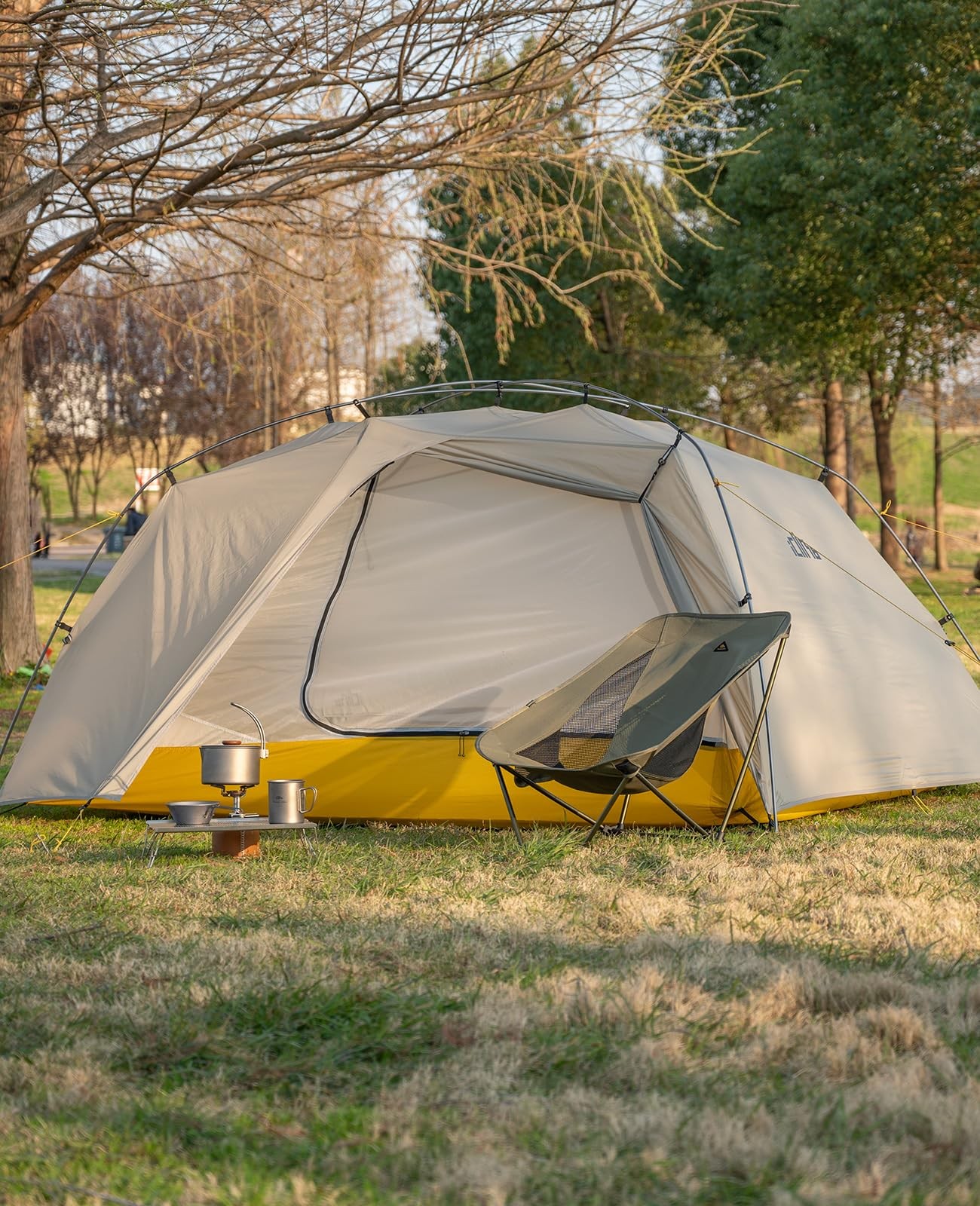iClimb Ultralight Folding Camping Chair with Side Pocket & Carry Bag Green