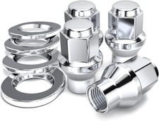 White Knight 12-20 Thread Lug Nuts For Aftermarket Or Factory Wheels - 4 Chrom White Knight 12-20 Thread Lug Nuts For Aftermarket Or Factory Wheels - 4 Chrom