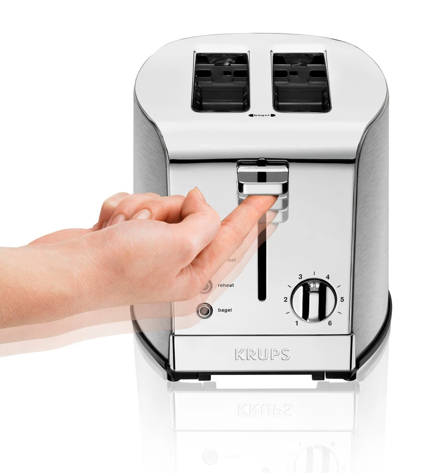 KRUPS KH732D50 2-Slice Toaster, Stainless Steel Toaster, 5 Functions with - Image 4 of 4