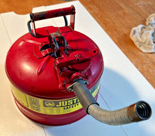 USED Justrite 7225130 Type II Safety Can 2-1/2 Gallon with 1" Hose