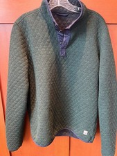 Marine Layer Corbet Quilted 1/4 Snap Pullover Men  s Reversible Green/Blue: Small