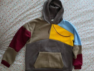 Women's Color Block Pullover Hoodie Size M Warm Sweatshirt Casual New
