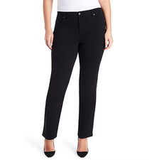 Gloria Vanderbilt Women's Plus Amanda Classic Straight Leg Jean, Black Sz 18W