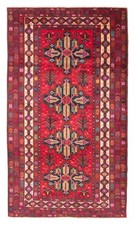 Vintage Geometric Area Rug 3'6" x 6'4" Traditional Hand-Knotted Wool Carpet