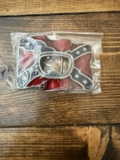 Flag Bottle Opener Belt Buckle 3.5 In L X 2.5 In W- NOS