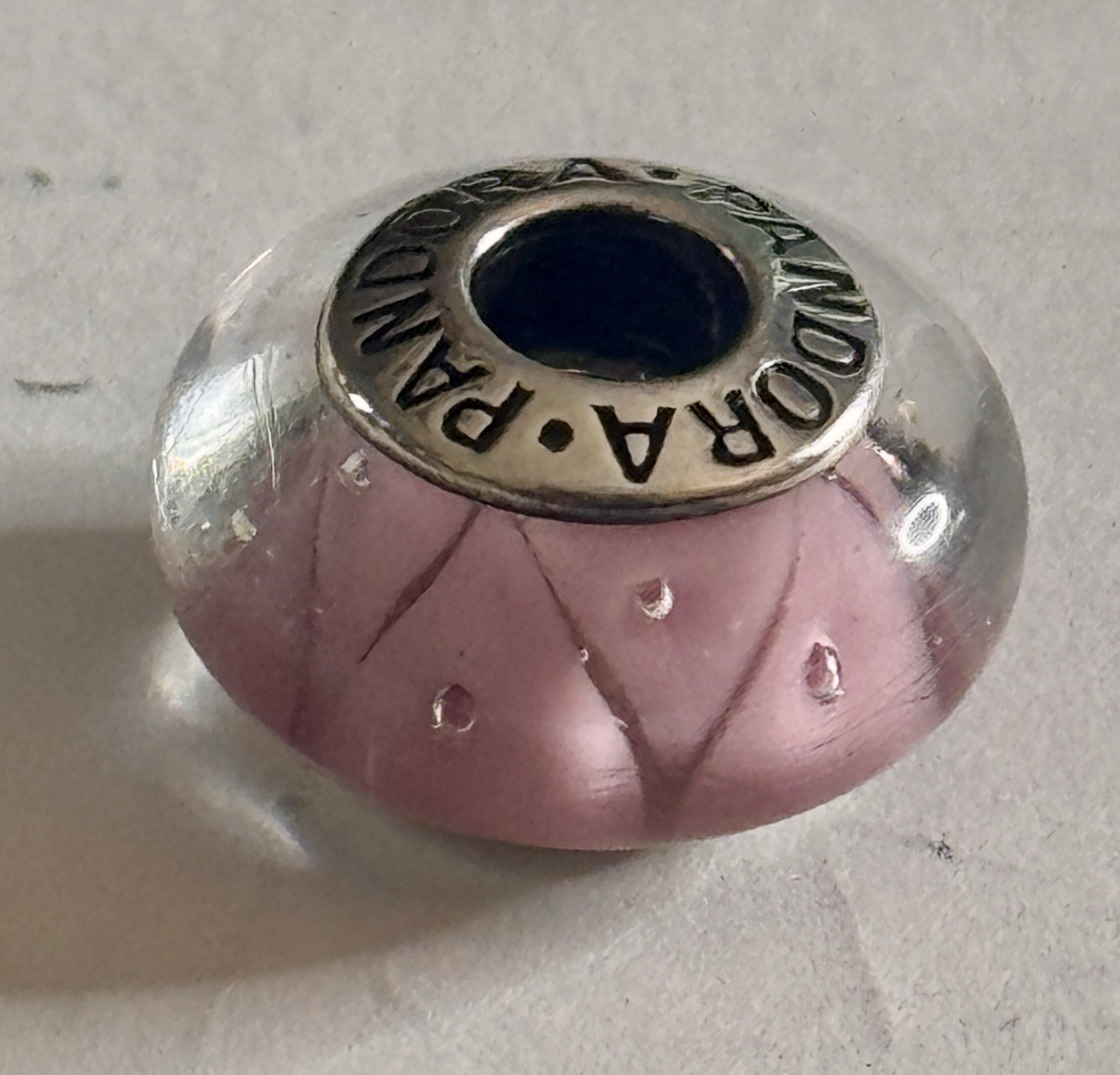 Pandora Zigzag Pink Triangular Sterling Silver Gl… - image 6