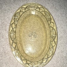 Yellow Rose Glass Oval Platter Decorative Pre...