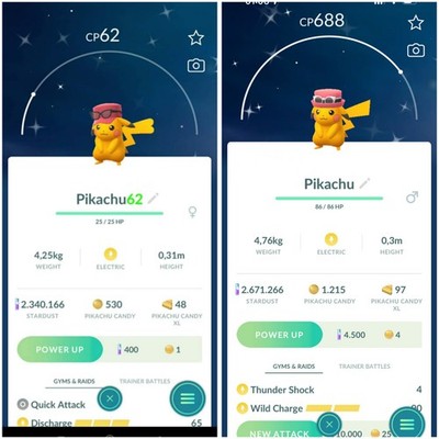  Shiny Pikachu Serena's Hat, Calem's Hat   - P T C 20.000 stardust