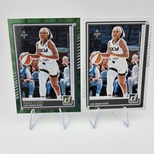 2025 Panini WNBA Donruss Dana Evans Green Laser & Base #37 Las Vegas Aces