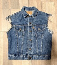 Levi s Denim Cut Off Sleeve Vest Sleeveless Orange Tag Trucker Medium